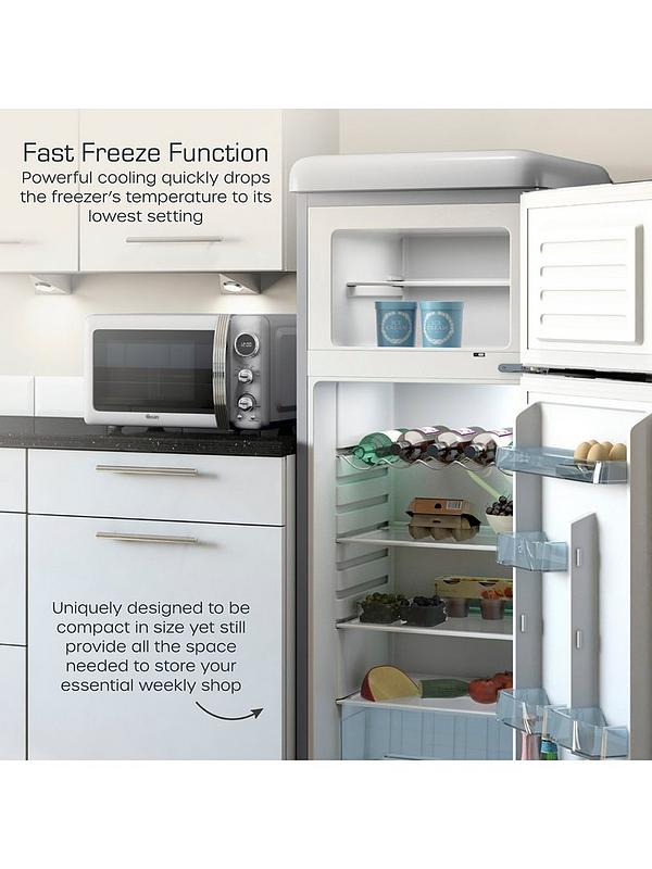 Swan SR11010GRNE Retro Grey Top Mounted Fridge Freezer 208L - Image 4